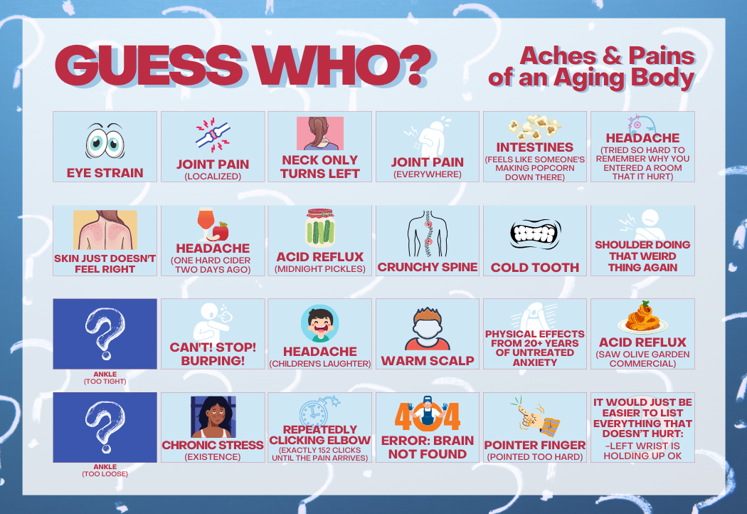 GUESS WHO?: Aches and Pains of an Aging Body Edition - McSweeney's